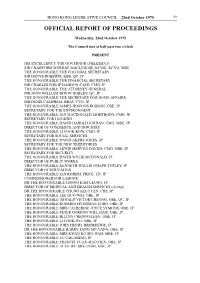 Official Report of Proceedings