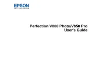 Perfection V800 Photo/V850 Pro User's Guide