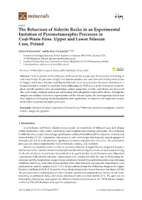 The Behaviour of Siderite Rocks in an Experimental Imitation of Pyrometamorphic Processes in Coal-Waste Fires: Upper and Lower Silesian Case, Poland