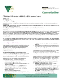 TT7301 Core SOA Web Services