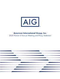 2020 Proxy Statement and the 2019 Annual Report