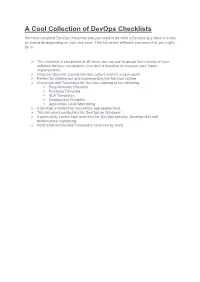 A Cool Collection of Devops Checklists