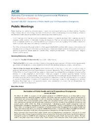 ACIR Best Practices Guidelines - Public Meetings