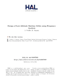 Design of Low-Altitude Martian Orbits Using Frequency Analysis A