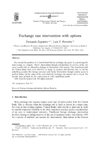 Exchange Rate Intervention with Options Fernando Zapatero A,∗, Luis F