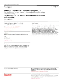 Mahāyāna Emptiness Or « Absolute Nothingness