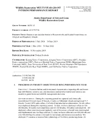 Resource Use and Distribution of Roosevelt Elk and Kodiak Brown Bears on Afognak and Raspberry Islands