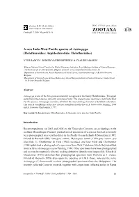 Zootaxa, Actinopyga (Holothuroidea: Aspidochirotida: Holothuriidae)