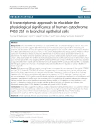A Transcriptomic Approach to Elucidate the Physiological Significance Of