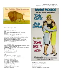 Billy Wilder SOME LIKE IT HOT (1959), 121 Min