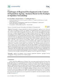 Challenges of Regional Development in the Context of Population Ageing. Analysis Based on the Example of Opolskie Voivodeship