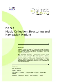 D3.5.1 Music Collection Structuring and Navigation Module