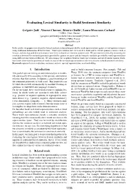 Evaluating Lexical Similarity to Build Sentiment Similarity