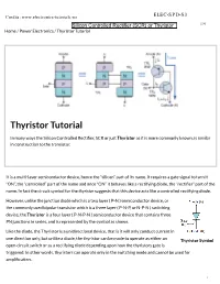 Thyristor Tutorial