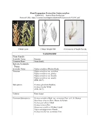 Draft Plant Propagation Protocol