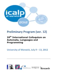 Preliminary Program (Ver