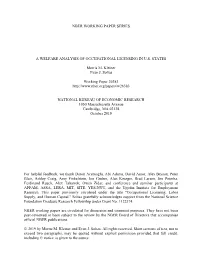 A Welfare Analysis of Occupational Licensing in U.S. States