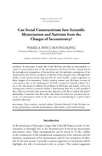 Can Social Constructivism Save Scientific Mysterianism and Nativism from the Charges of Inconsistency?