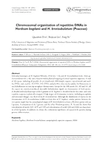 ﻿Chromosomal Organization of Repetitive Dnas in Hordeum