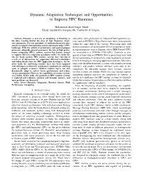 Dynamic Adaptation Techniques and Opportunities to Improve HPC Runtimes