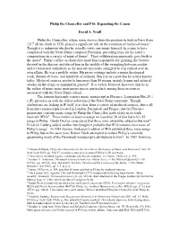 Expanding the Canon David A. Traill Philip the Chancellor, Whose Name