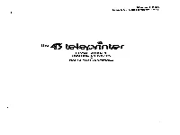 Model 43 Teleprinter Installation & Routine Servicing for Basic KSR