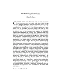 On Defining Short Stories