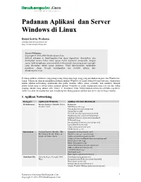 Padanan Aplikasi Dan Server Windows Di Linux