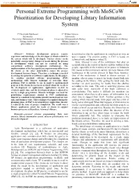Personal Extreme Programming with Moscow Prioritization for Developing Library Information System