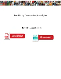 Port Moody Construction Noise Bylaw