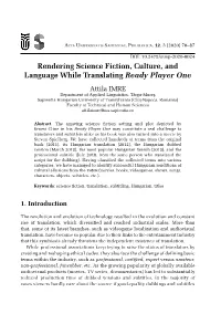 Rendering Science Fiction, Culture, and Language While Translating