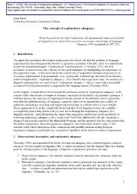 The Concept of Explanatory Adequacy