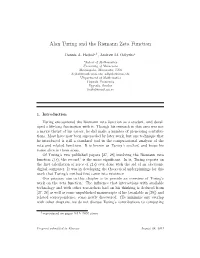 Alan Turing and the Riemann Zeta Function