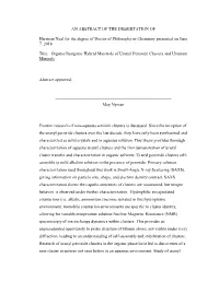 AN ABSTRACT of the DISSERTATION of Harrison Neal for the Degree of Doctor of Philosophy in Chemistry Presented on June 7, 2018