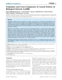 Evaluation and Cross-Comparison of Lexical Entities of Biological Interest (Lexebi)