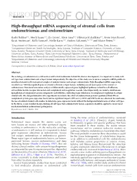 High-Throughput Mrna Sequencing of Stromal Cells from Endometriomas and Endometrium