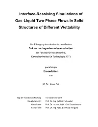 Interface-Resolving Simulations of Gas-Liquid Two-Phase Flows in Solid Structures of Different Wettability