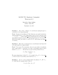 MATH 763 Algebraic Geometry Homework 2