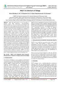 MQTT in Internet of Things