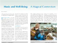 Music and Well-Being: a Magical Connection