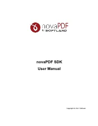 Novapdf SDK User Manual