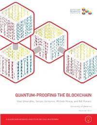 Quantum-Proofing the Blockchain