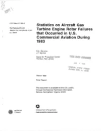 Statistics on Aircraft Gas Turbine Engine Rotor Failures That Occurred