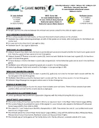 TONIGHT's GAME • Tonight's Game Is the Only One Between the Ambush