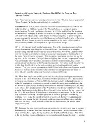 1 Interview with Loyola University Professor Harold Platt for Program Two: “Electric Nation” Note: This Transcript Is from A