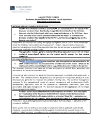 Aquarion Water Company Southwest Regional Pipeline Diversion Permit Application Response to Public Questions