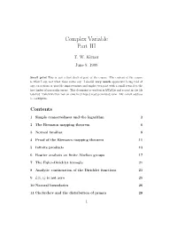 Complex Variable Part III