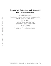 Homodyne Detection and Quantum State Reconstruction