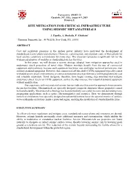 Site Mitigation for Critical Infrastructure Using Seismic Metamaterials