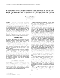 Capstone Software Engineering Students Can Develop a High-Quality Complex System: a Case Study with Umple